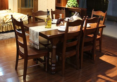 美式实木餐桌椅-2